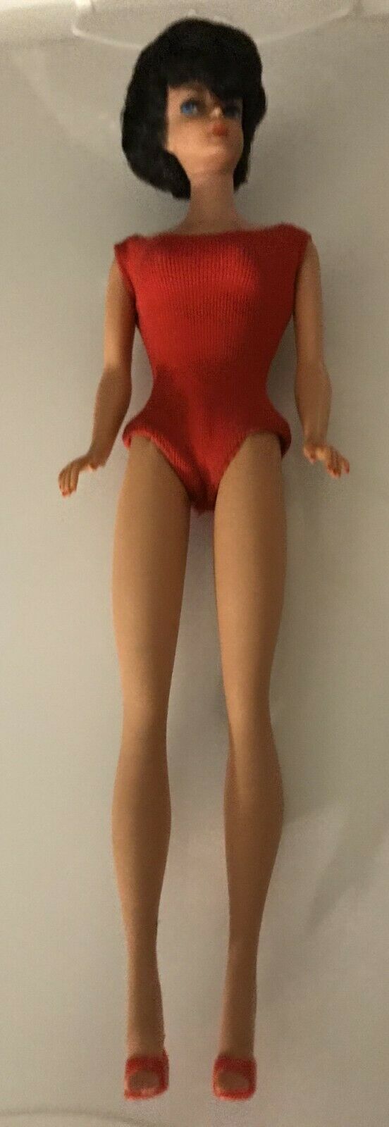 1962 Bubble Cut Barbie Doll original Red Swim Suit - PRE OWNED