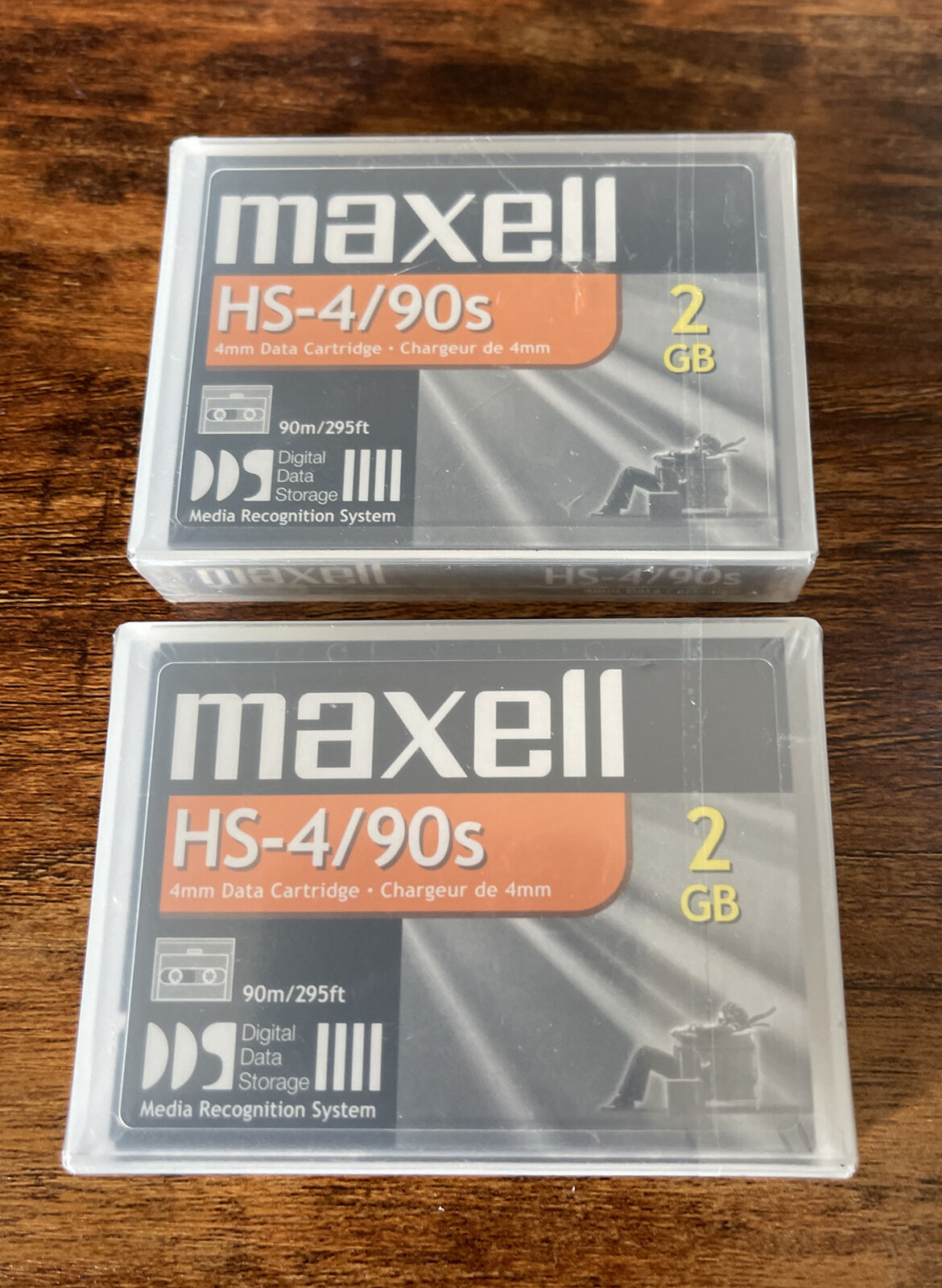 (2) Maxell Hs-4/90s Helical-scan 4mm Data Cartridges New Sealed 2gb