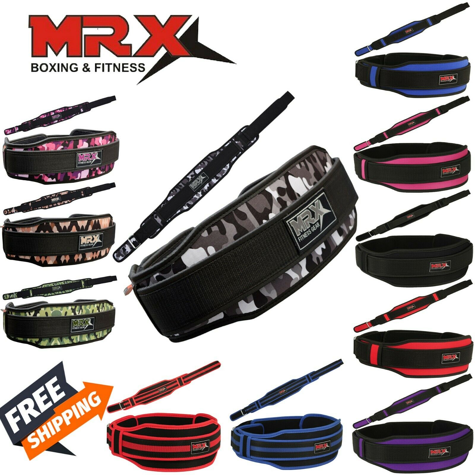 Weight Lifting Belt Training Gym Fitness Bodybuilding Back Support Workout MRX