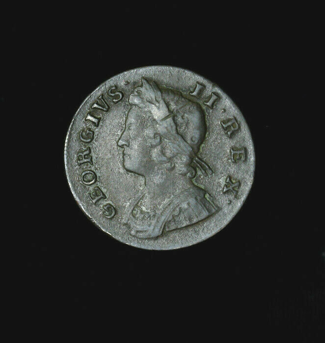 1739 Great Britain / Colonial USA Half 1/2 Penny George II VF+