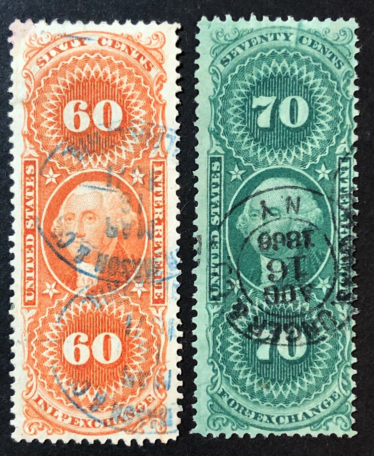 Scott R64c R65c Inland & Foreign Exchange US First Issue Revenue 1862-1871 Nice!