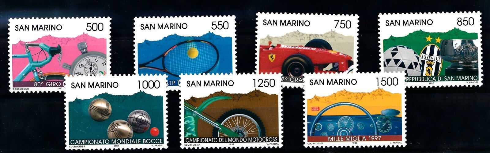 [i6425] San Marino 1997 Cycling Tennis Etc Good Set Very Fine Mnh Stamps