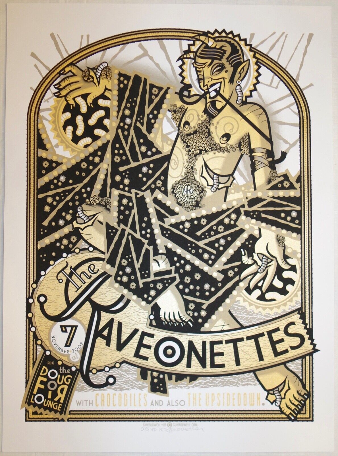2009 Raveonettes - Portland Silkscreen Concert Poster by Guy Burwell s/n