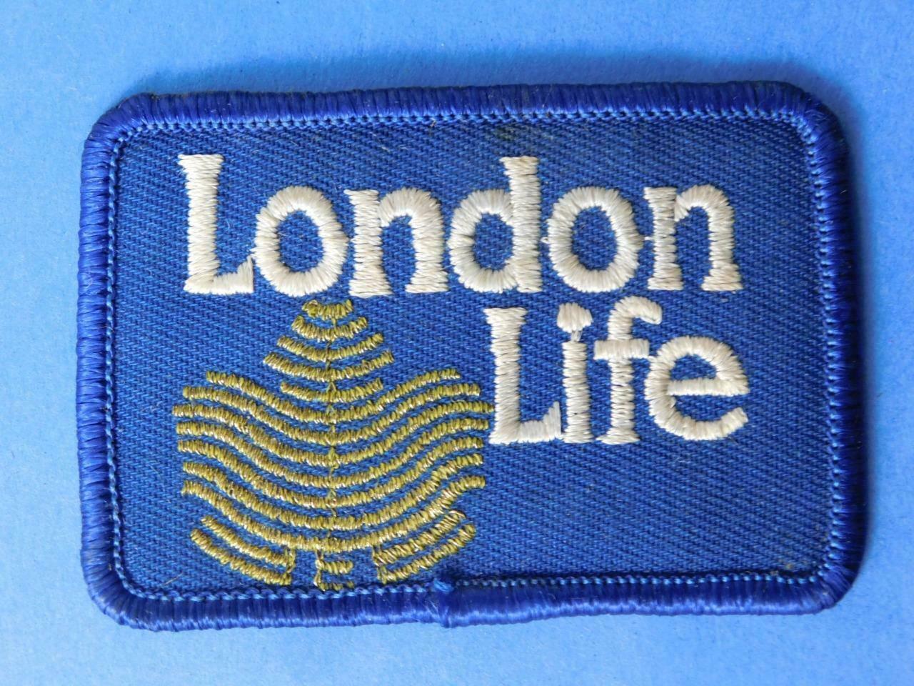 LONDON LIFE INSURANCE COMPANY VINTAGE HAT PATCH BADGE ADVERTISING  CREST