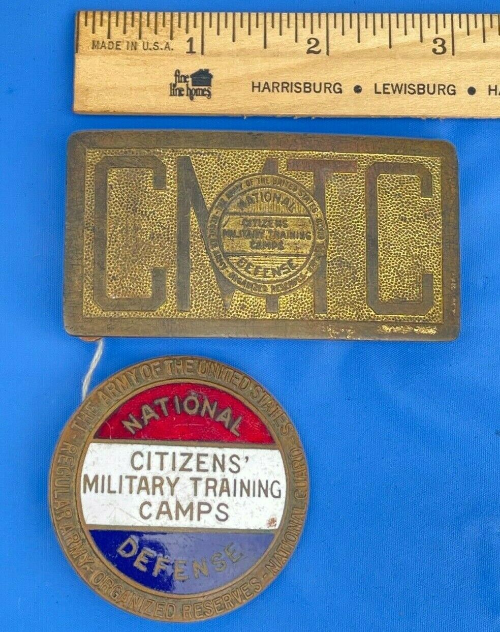 Us Wwi National Defense Citizens Military Training Camps Badge Medal & Buckle