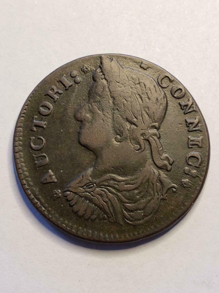 Miller 33.7-r.2   Xf+  1787  Dbl Connecticut Colonial Copper Coin  W-3440