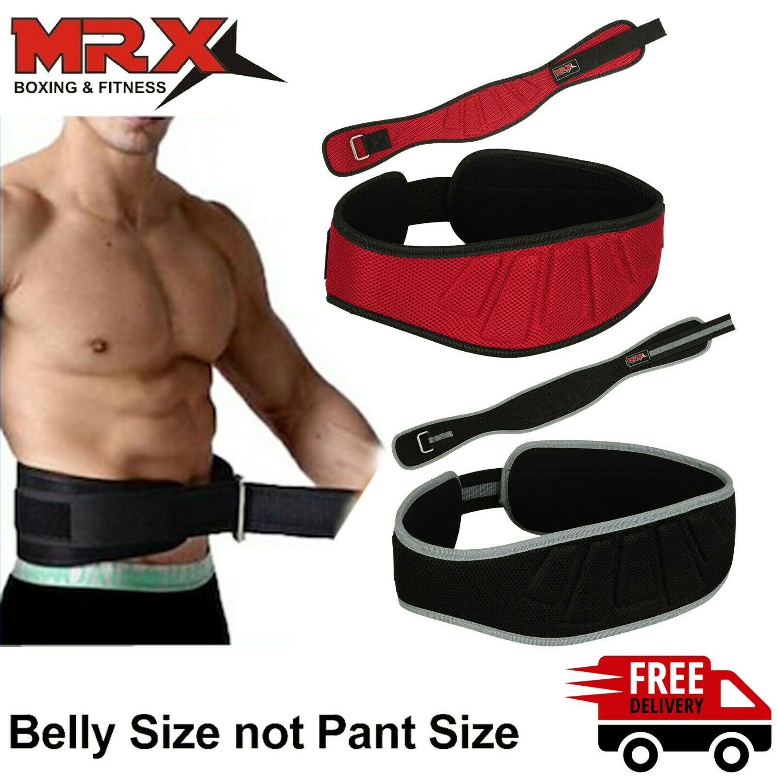 Mrx Weight Lifting Belt Training Gym Fitness Bodybuilding Back Support Workout