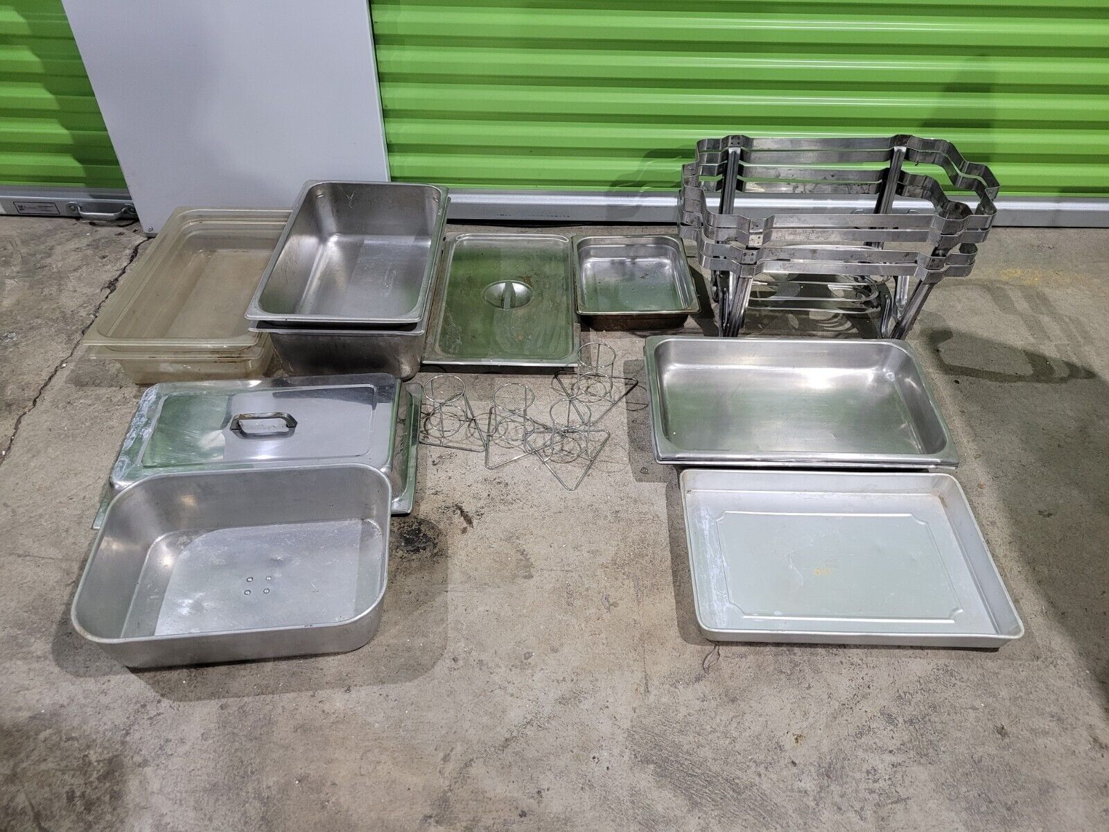 Lot Chafer Stand Pan Warmer W/cover Burner Warming Buffet Serving Rack Food