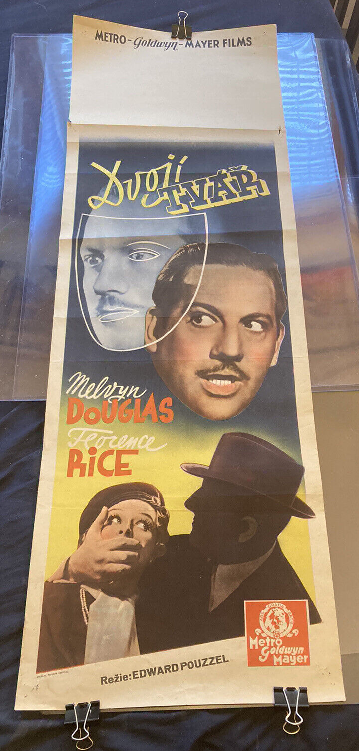 1937 Fast Company Yugoslav Movie Poster Melvyn Douglas