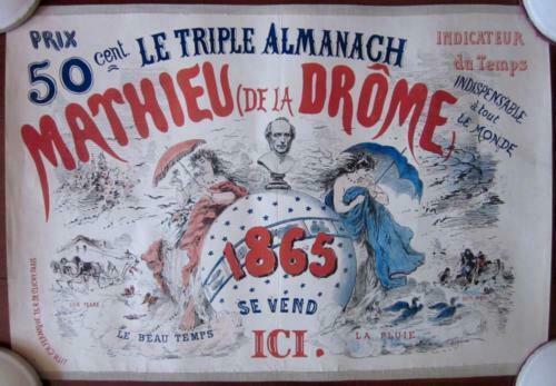 Mathieu De La Drome - Original 1865 French Advertising Lb Poster - Almananch