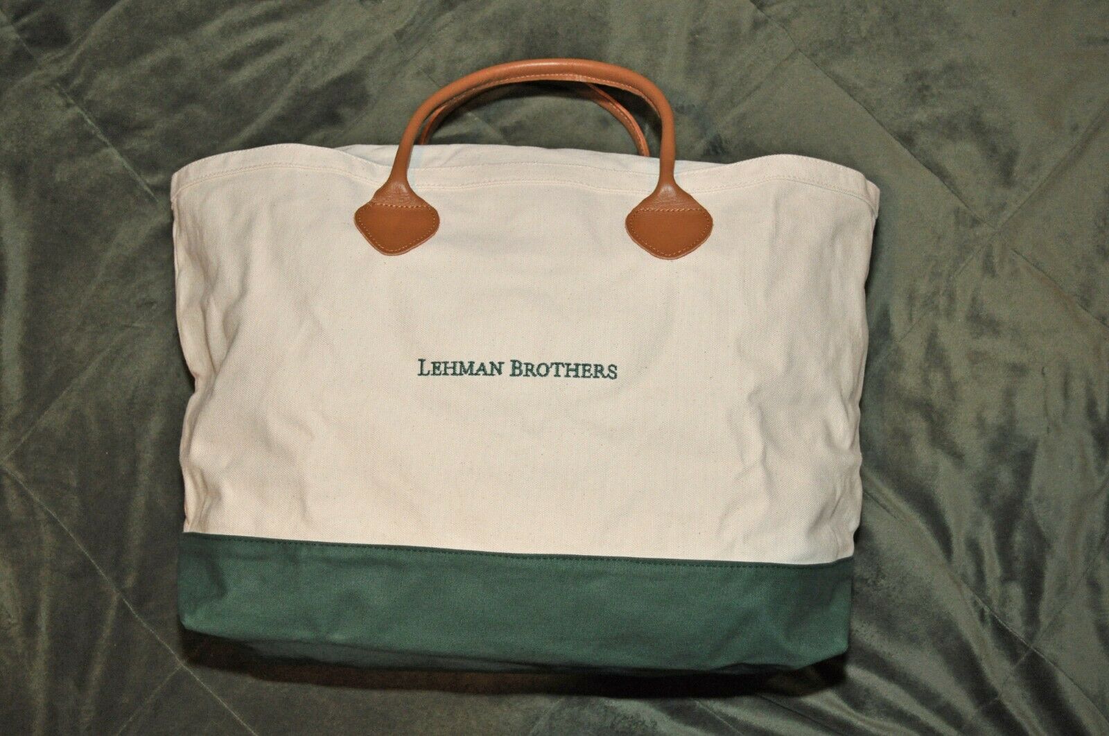 Lehman Brothers (w/g) ~ Tote Bag ~ Leather Handles!