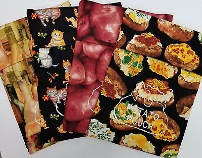 Embroidered Microwave Baked Potato Bags - 100% Cotton Fabric & Handmade