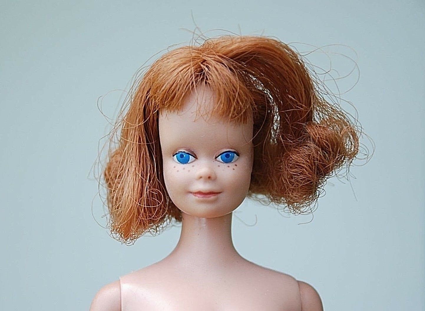 Midge Barbie Doll 1962 Titian Red Hair Blue Eyes Freckles Straight Legs Nude 1mb
