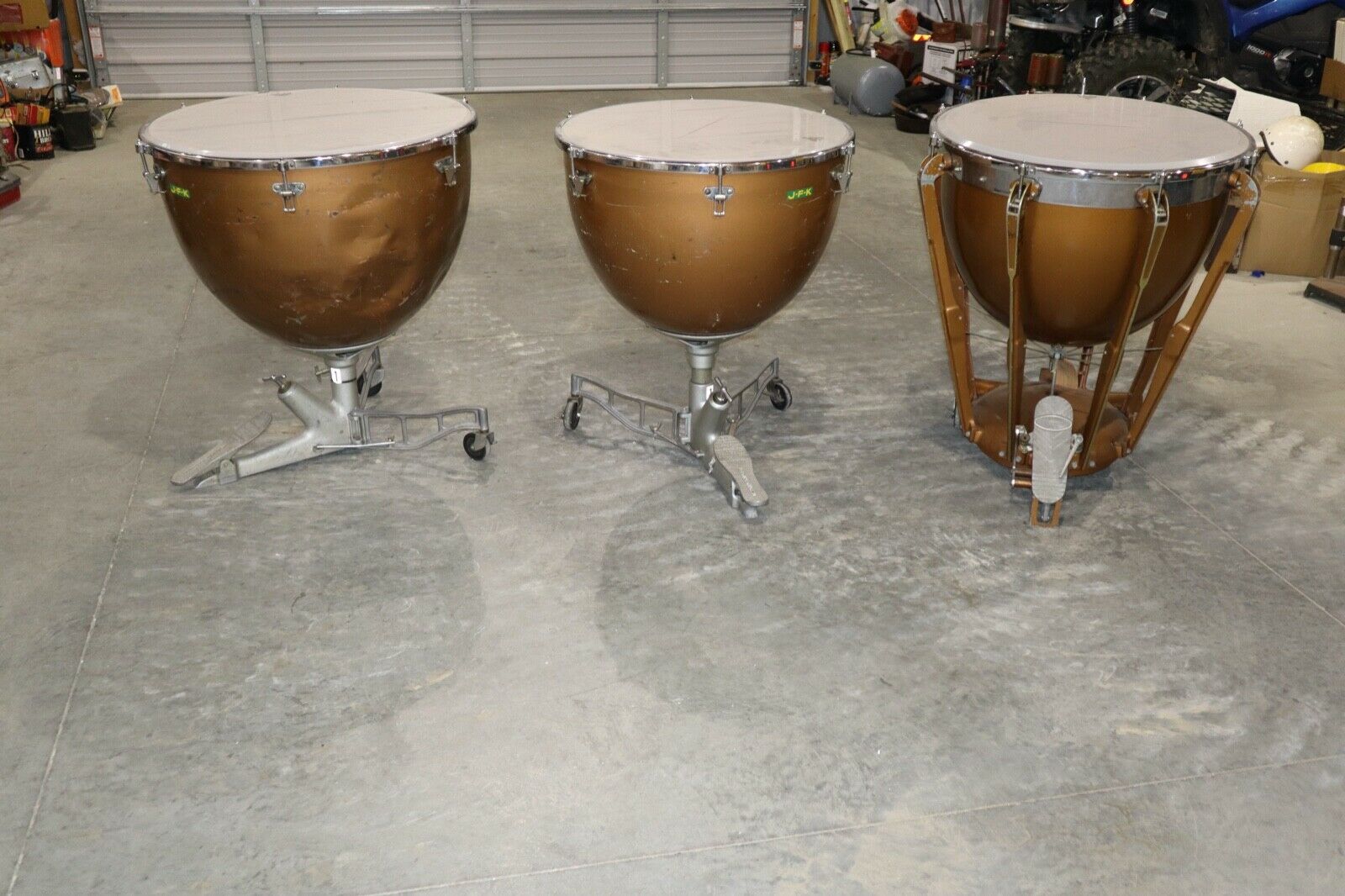 3 Used Ludwig Timpani Kettle Drums 1 Is A Dresden Foot Pedal Operated  Tympani