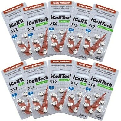 Icelltech Size 312 Hearing Aid Batteries (60 Batteries)