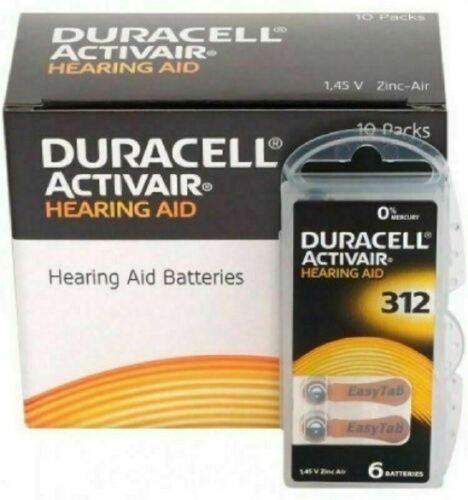 Duracell Hearing Aid Batteries Size 312 - Fast Shipping- Fresh Exp-2025