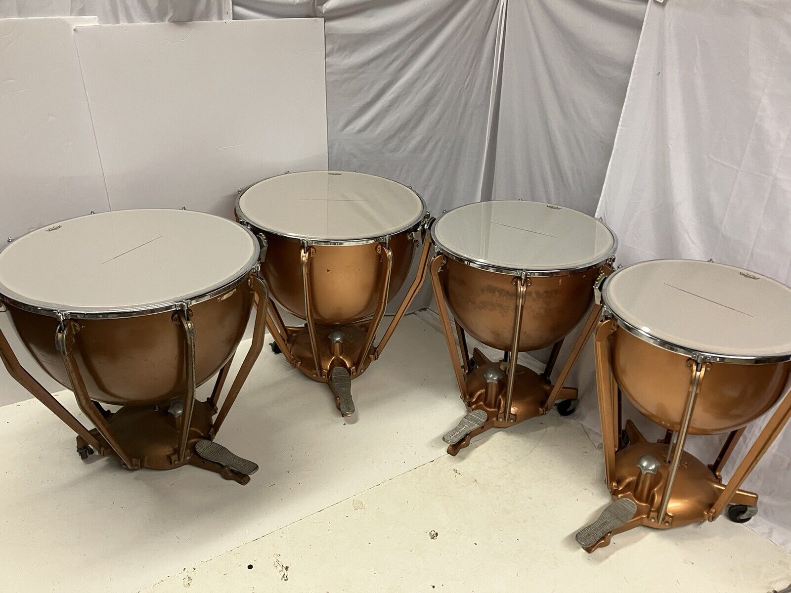 4 Ludwig Timpani Drums Tympani With New Remo Heads And Gauges