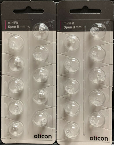 2 Pack Oticon Minifit 8mm Open Domes For Hearing Aids. 20 Domes Total.