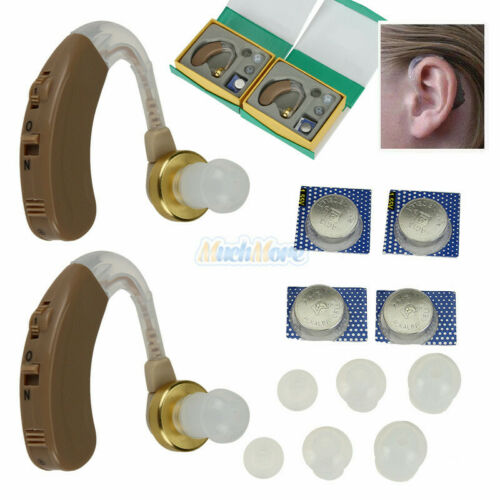 A Pair Of Digital Hearing Aid Aids Kit Behind The Ear Bte Sound Voice Amplifier