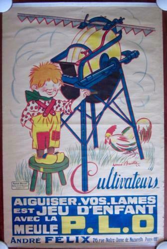 P.L.O. CULTIVATEUR - ORIGINAL 1922 FRENCH ADVERTISING LB POSTER!