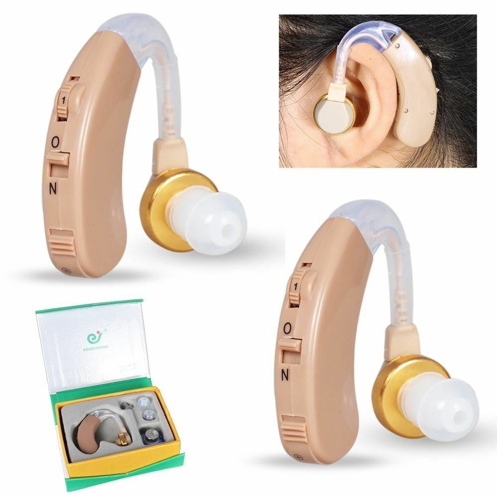 A Pair Of Digital Hearing Aid Aids Kit Behind The Ear Bte Sound Voice Amplifier