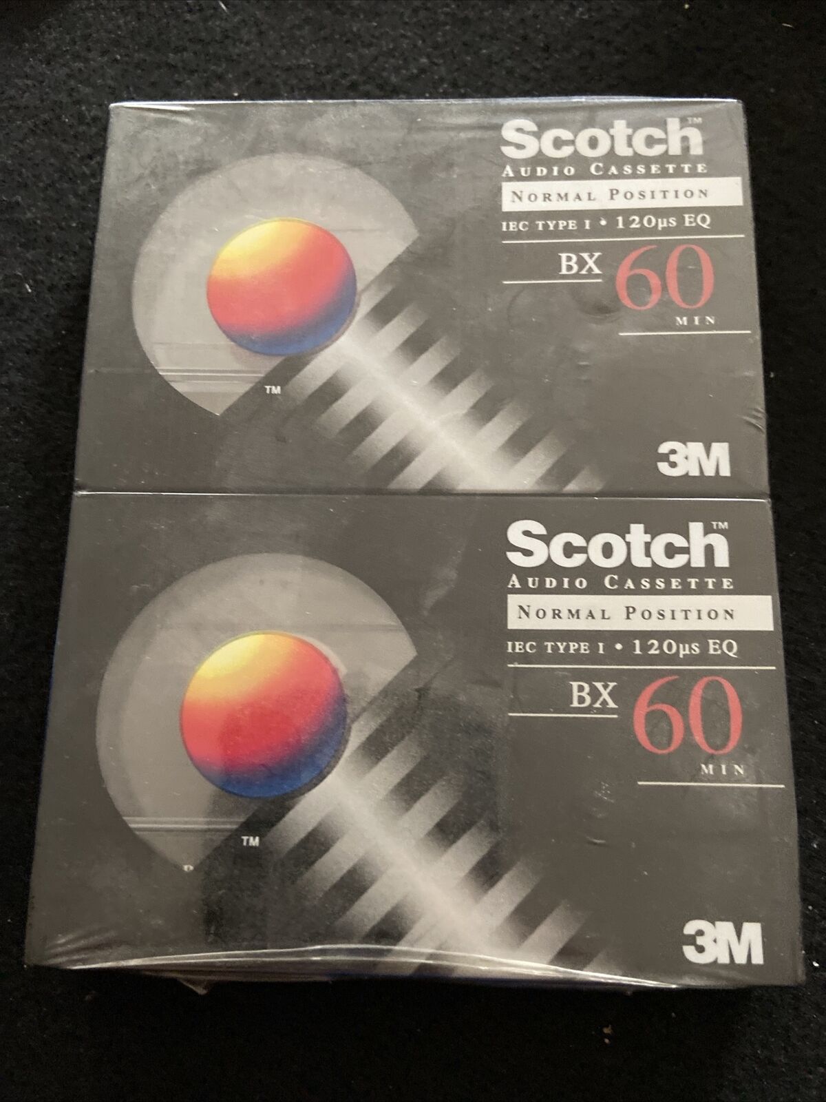 60 Min Blank Audio Cassette Tapes 2 Pack Sealed New 3m Scotch Brand Bx