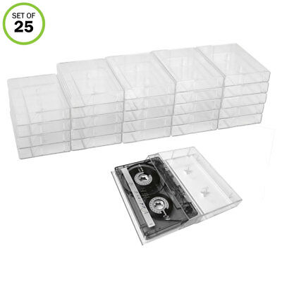 Evelots Cassette Tape Cases-Clear Plastic Storage-Audio-No Scratch/Dirt-Set/25