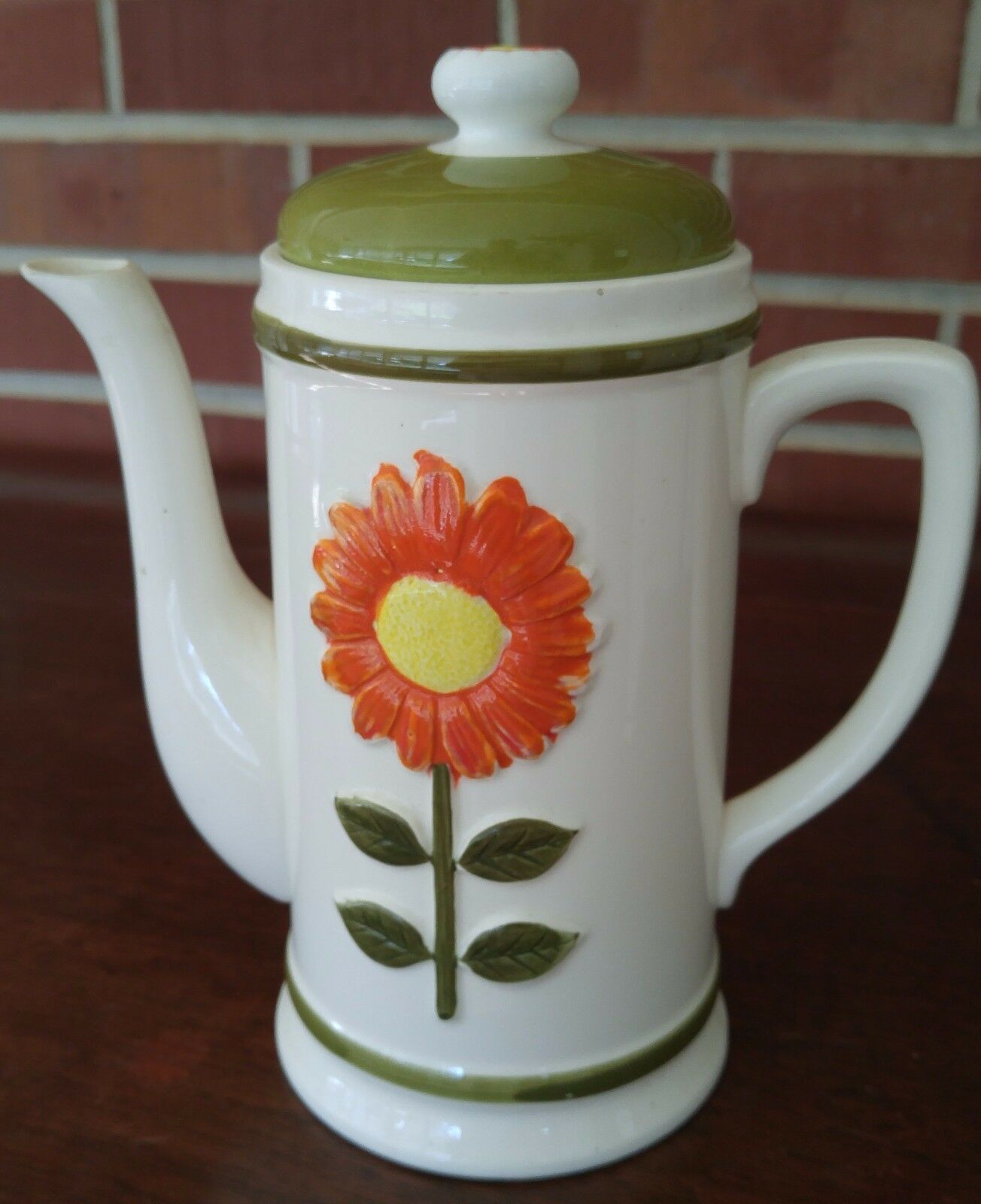 Vintage Sunflower Design Ardco Ceramic Teapot Dallas Japan C-1847